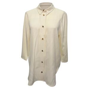 Khaite Button-Down Shirt in Cream Acetate